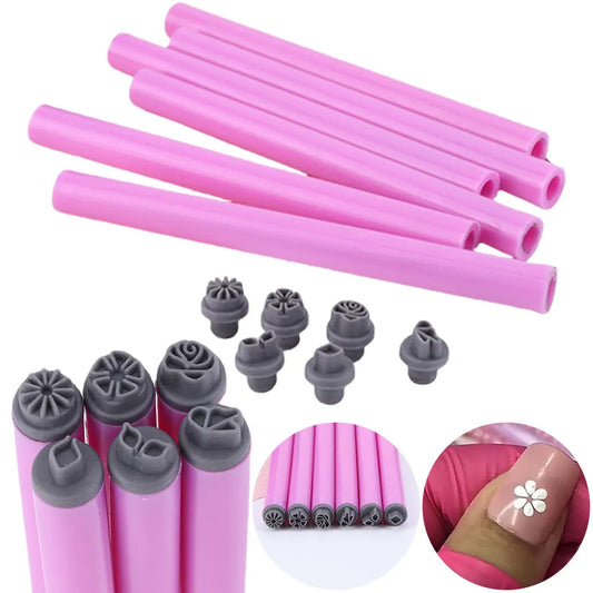 6PCS Nail Art Stamp Pen Set with Simple Design Nail Stamp Pen DIY Nail Art Tools Easy To Use for Girls and Women Home DIY