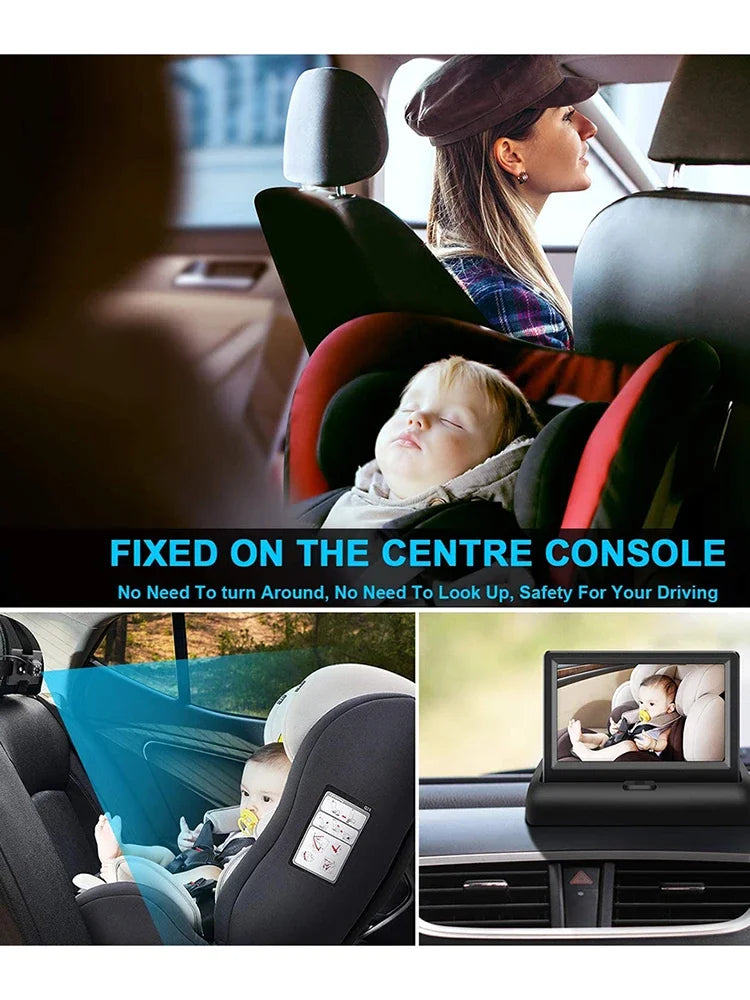 4.3 Inch HD Baby Car Mirror 150 Wide View 8LED IR Night Vision Back Seat Baby Car Camera Folding Screen Headrest Monitor Display