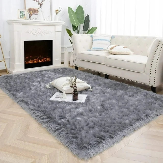 Thicken dense Faux Fur Rug decoration carpets for living room & baby room rugs long plush carpet for Bedroom home decor floor mats