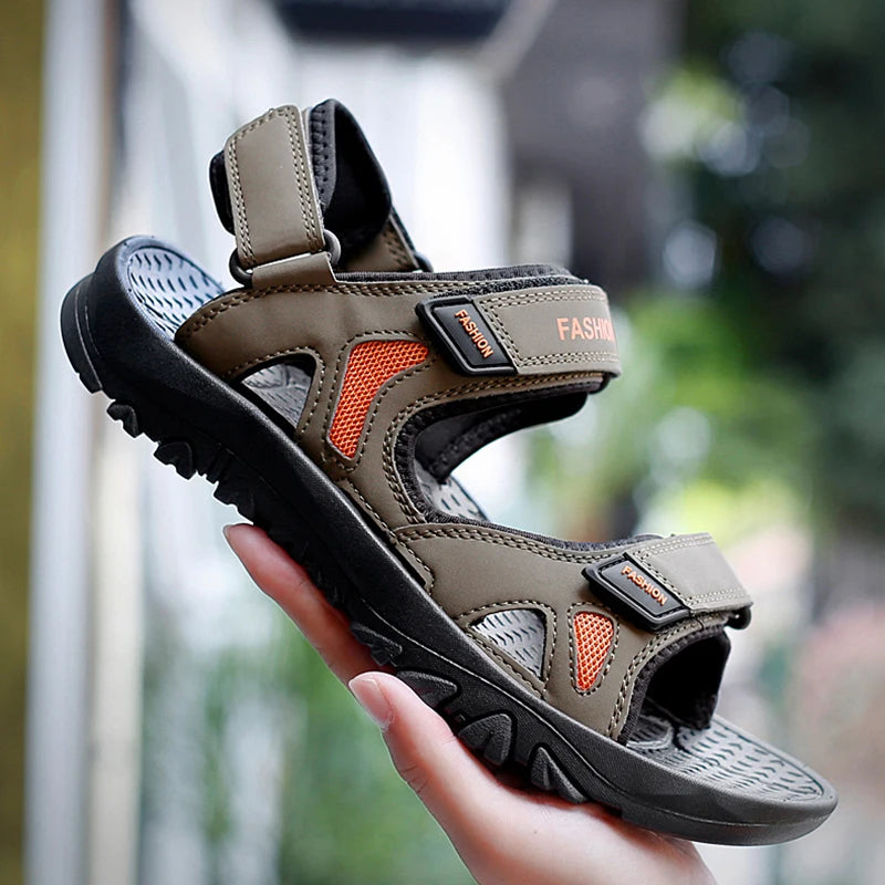 Large Size Men'S Sandals Summer New Casual Shoes Beach Shoe Men'S Slippers Open Toe Cool Flat Bottom Sports