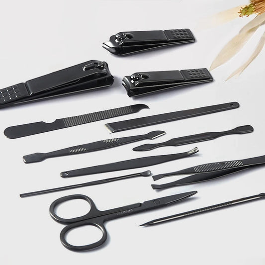 16Pcs Professional Manicure Set Pedicure Care Tools Stainless Steel Pedicure Set Portable with Leather Case for Men Women