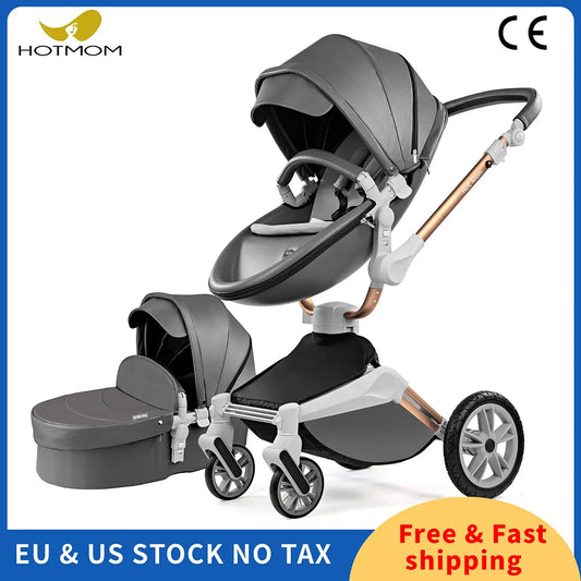 Hot Mom Baby Stroller ,Travel System，360° Rotation High Landscape Stroller, Large Wheels, Suitable For Various Terrains