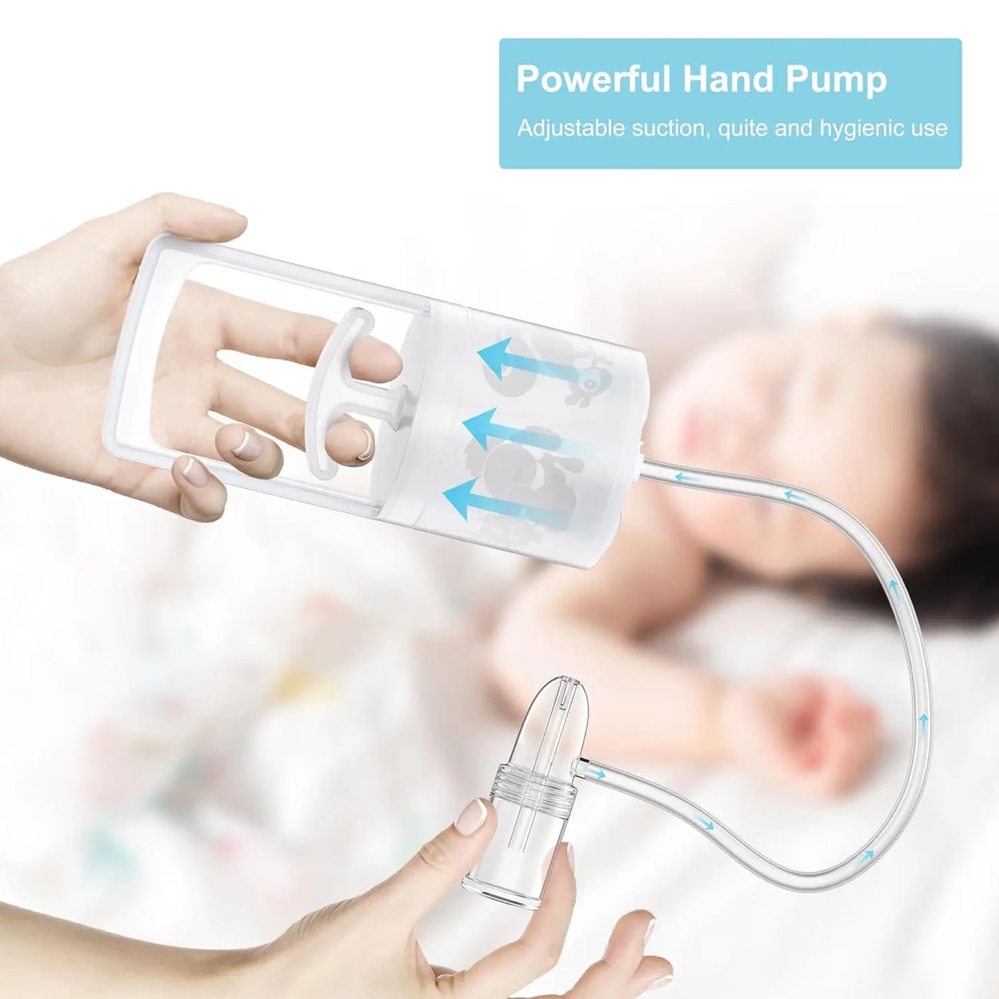 Baby Nasal Aspirator Professional Quiet Manual Nose Suctioners Nasal Irrigator Clear Clogged Passages&Boogers Baby Nose Washing