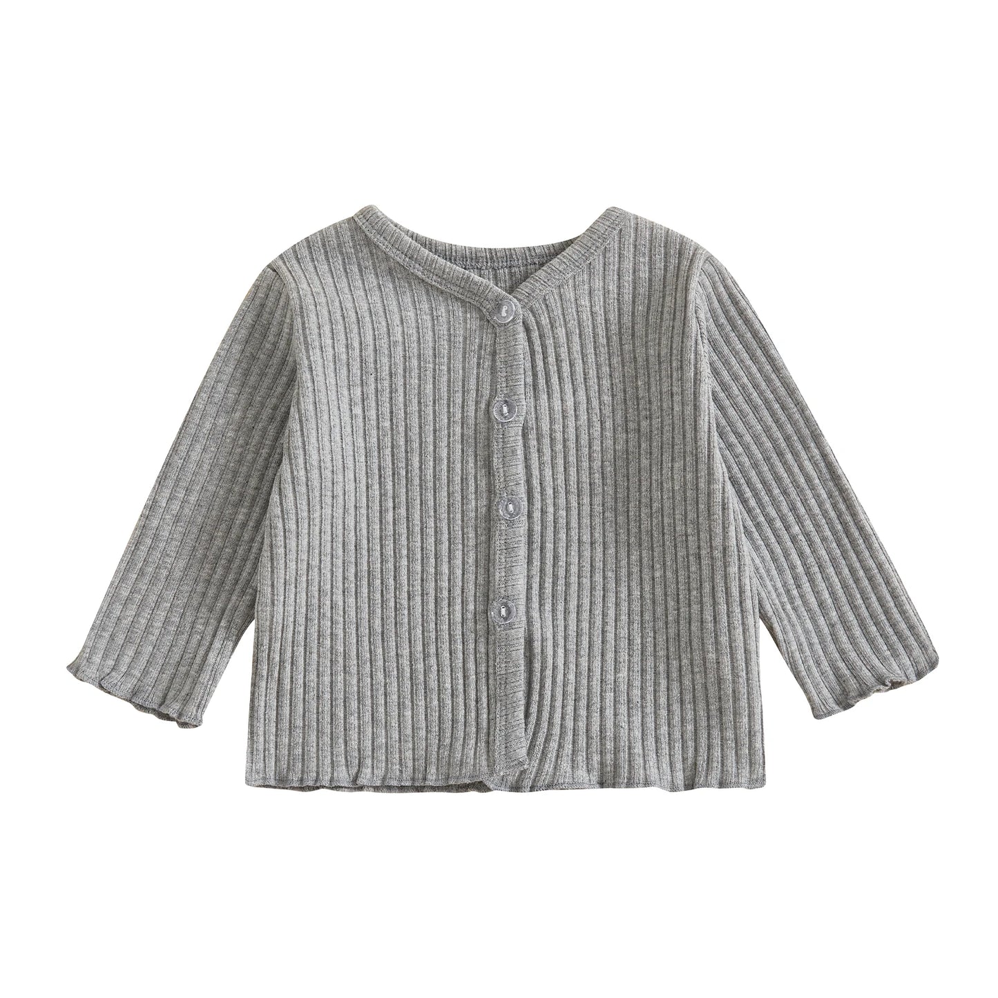 Infant Girls Cozy Knitted Cardigan with Button Front Closure Long Sleeves and Solid Color Design for Warmth and Style