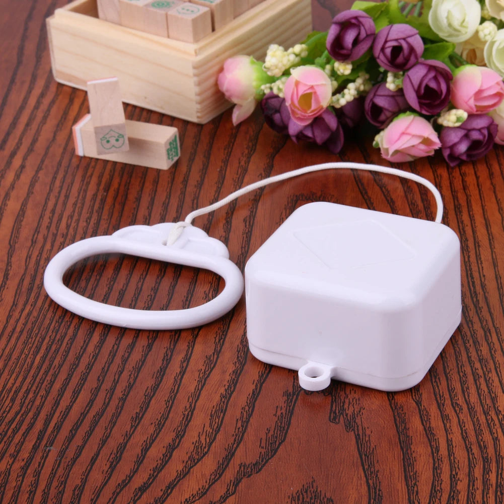 Pull String Cord Music Box Waterproof Bed Bell Rattle Toy with Classic Lullaby Melody Pull String Music Box for Boys Girls