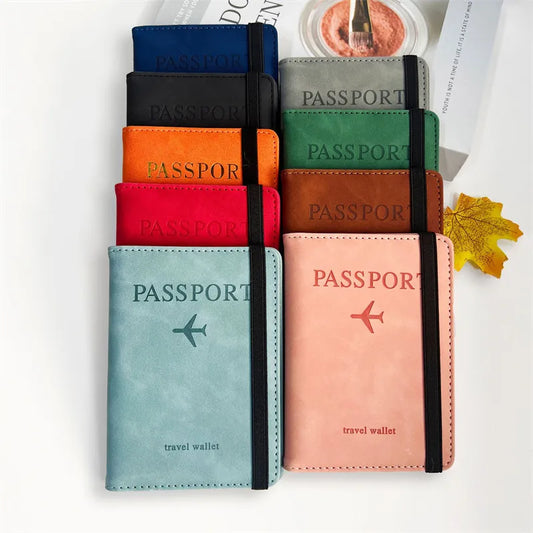 Women Men Vintage Business Passport Covers Holder Multi-Function ID Bank Card PU Leather Wallet Case Travel Accessories