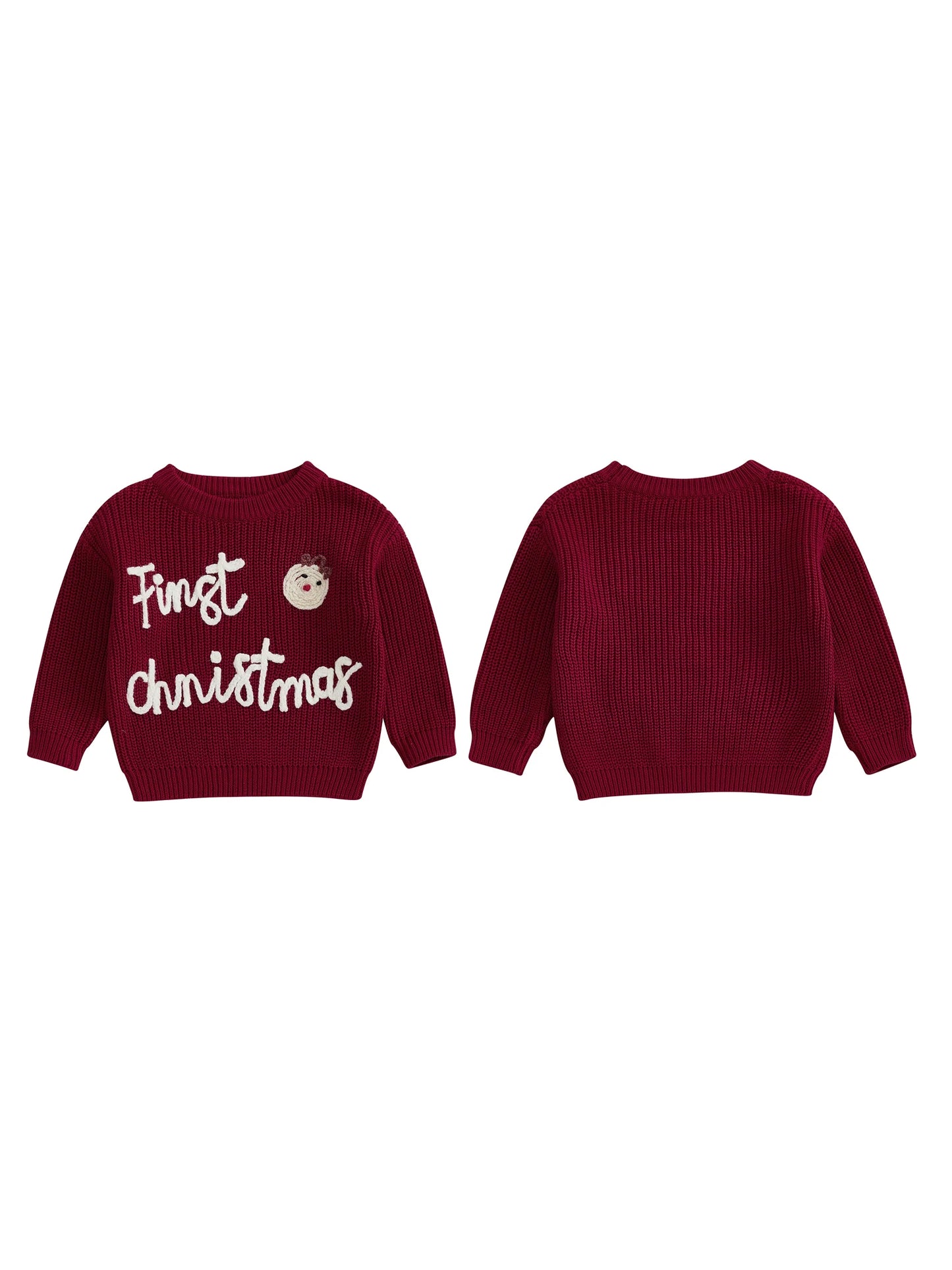 Toddler Boy Reindeer Christmas Sweater Cozy Long Sleeve Crew Neck Knit Pullover Jumper Winter Holiday Outfit for Kids