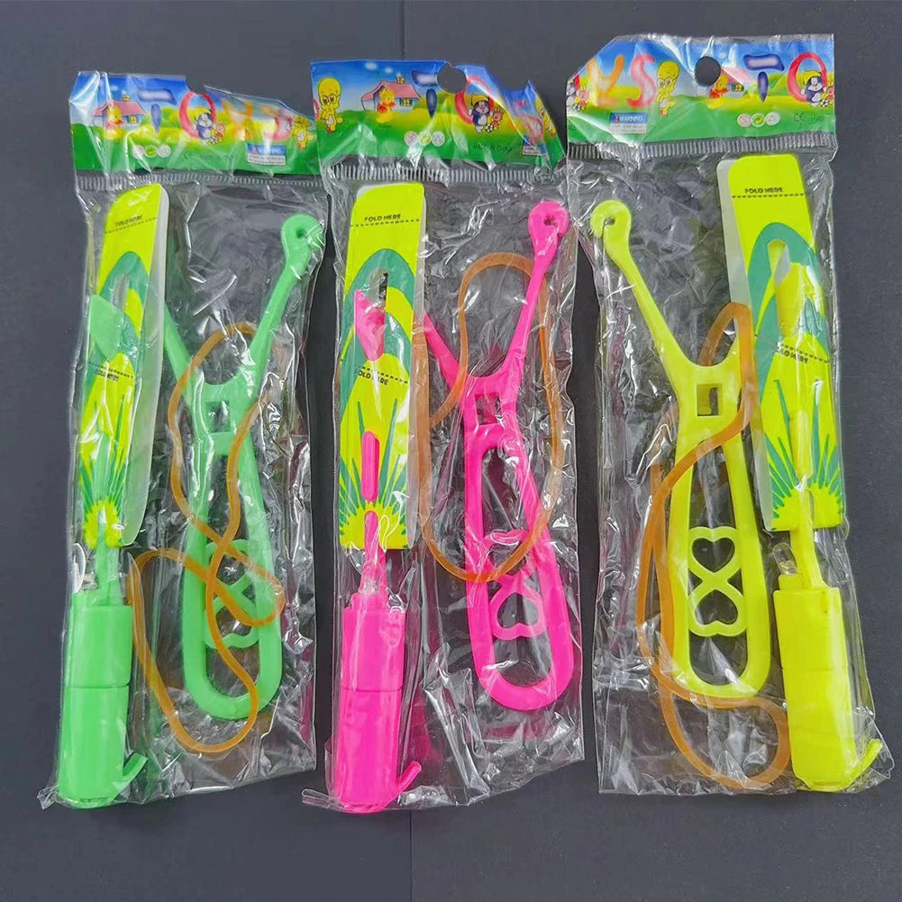 Slingshots Rocket Launcher 10Pcs LED Arrow Helicopters + 10Pcs Launchers Flying  Luminous Slingshot  for Kids Boys Girls