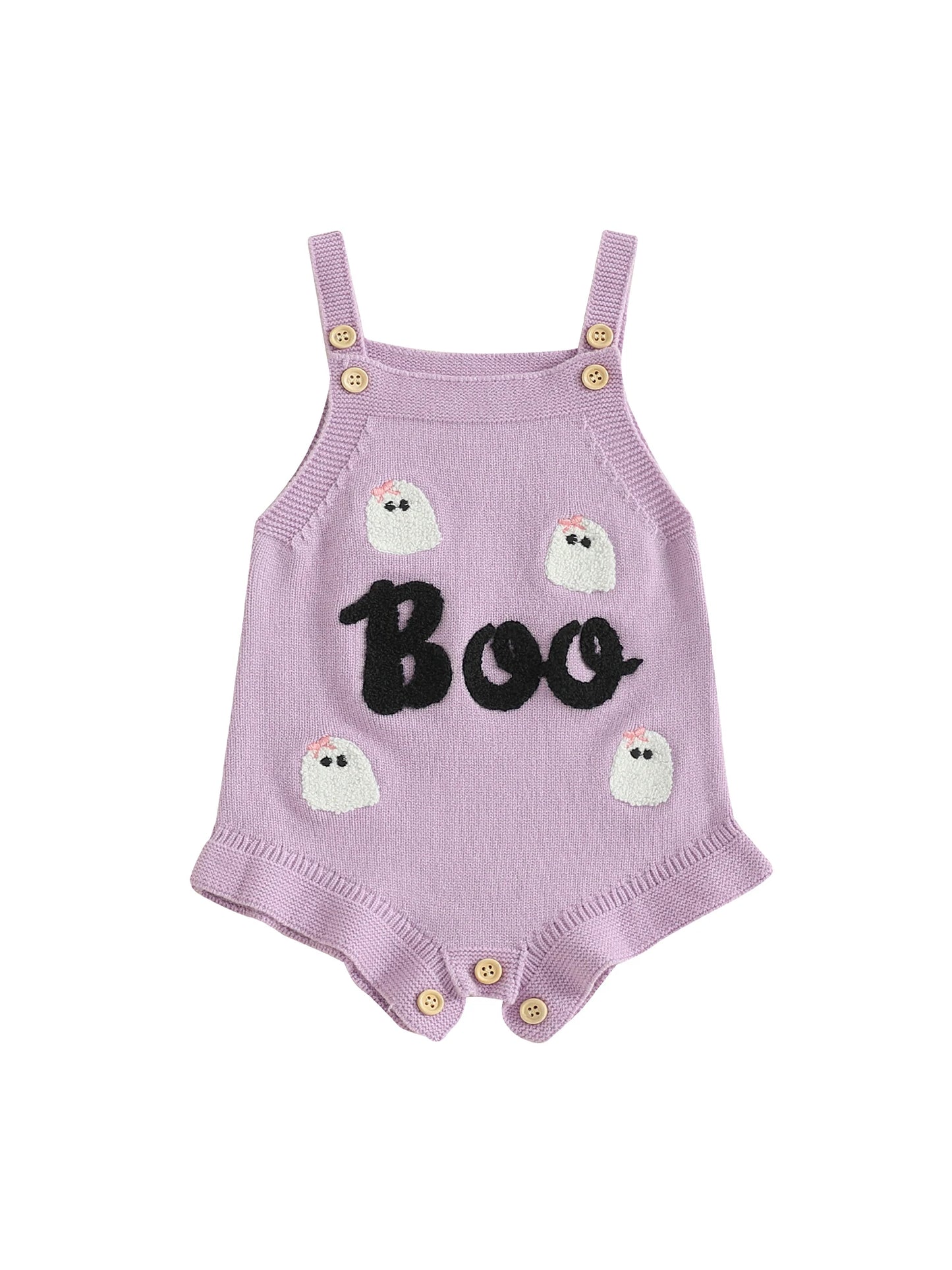 Adorable Toddler Halloween Costume Cute Pumpkin Patch Embroidery Round Neck Sleeveless Ruffle Romper Jumpsuit for Girls