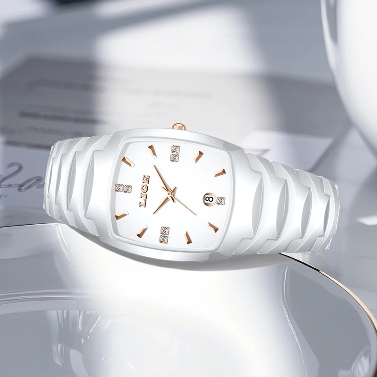 LIGE Fashion Luxury Woman Watch Simple Elegant Stainless Steel Casual Quartz Watches for Women Calendar Ladies Romantic Gift New