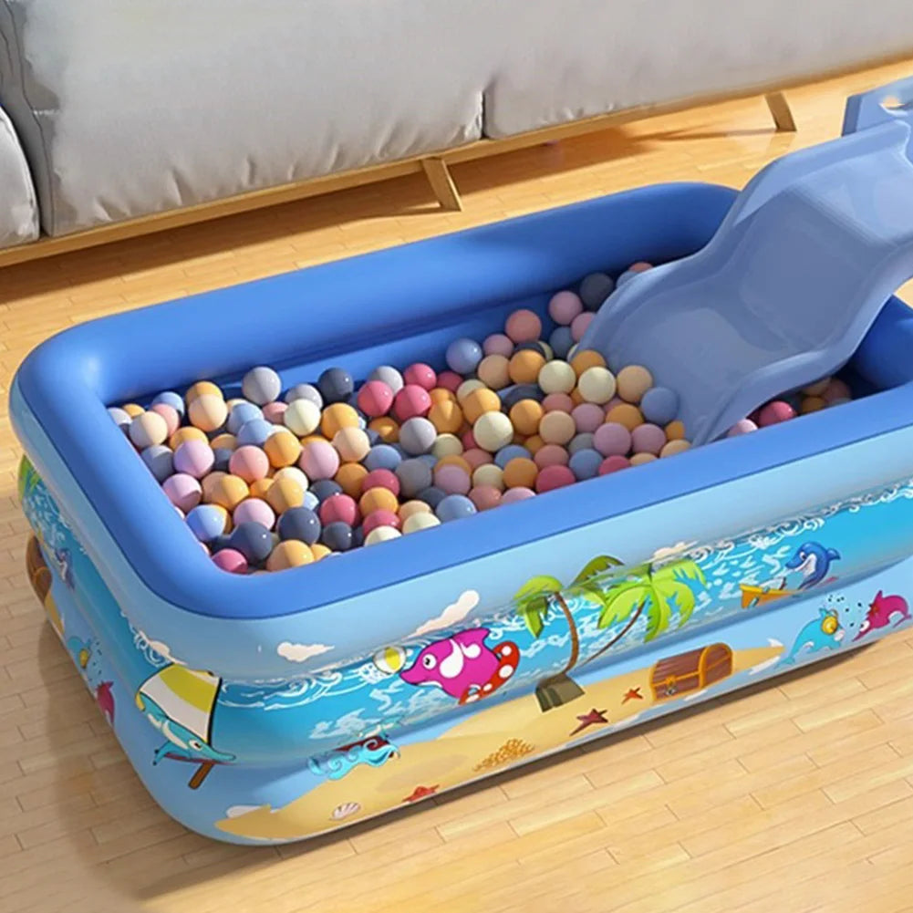 Inflatable Swimming Pool PVC Framed Swimming Pool Cartoon Pattern Baby Bath Bathtub for Summer Outdoor Indoor