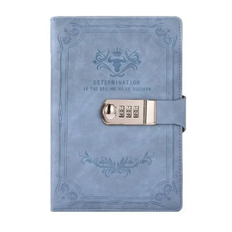 A5  Retro Password Book with Lock Diary Thickened Creative Hand Ledger Student Notepad Stationery Notebook Binder