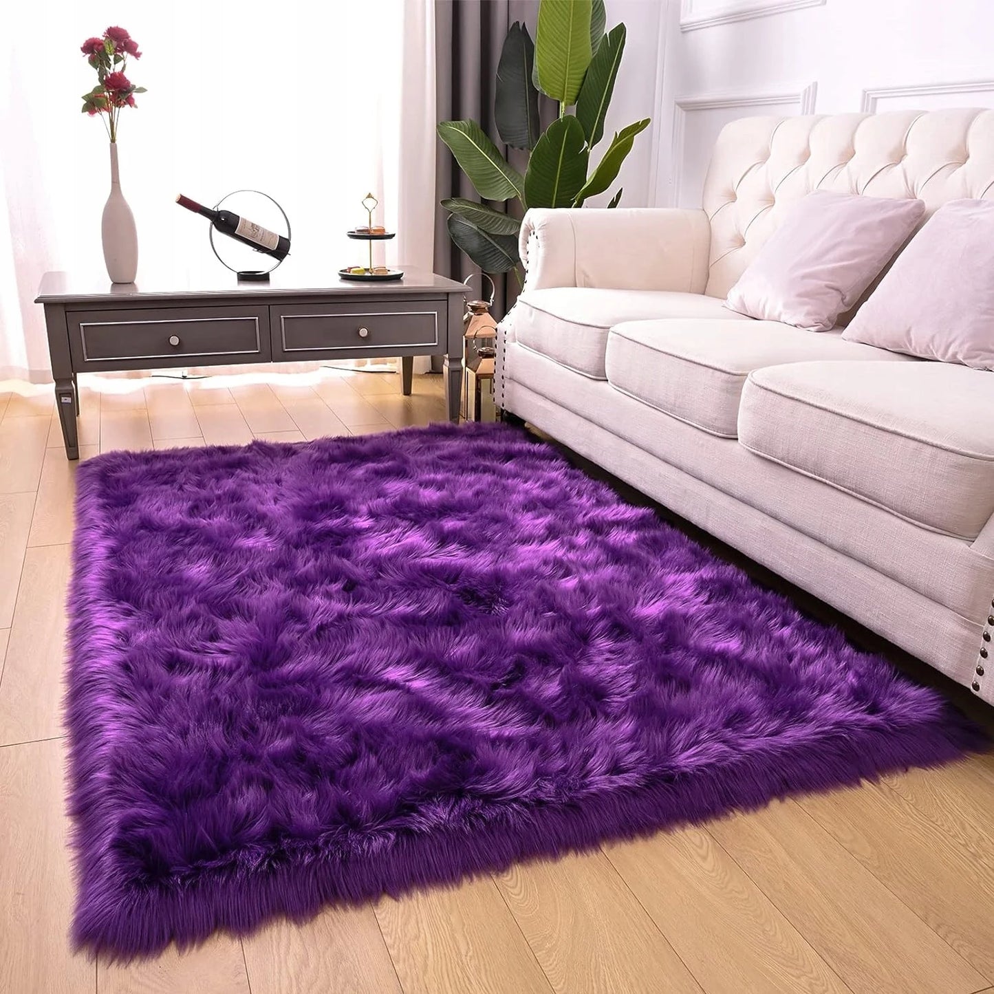 Thicken dense Faux Fur Rug decoration carpets for living room & baby room rugs long plush carpet for Bedroom home decor floor mats