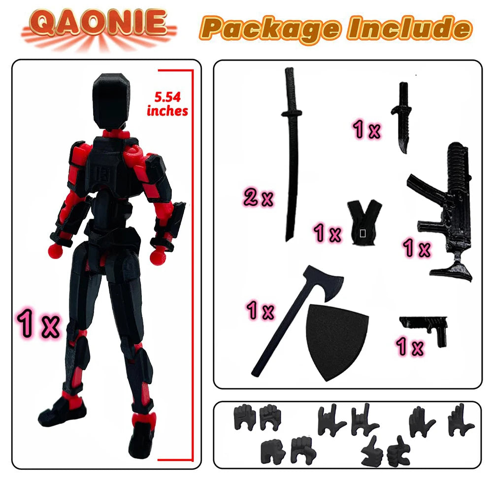 13 Robot Action Figure with Multiple Accessories Multi-Jointed Action Figures Action Figure Dummy Desk Decoration Gifts for Him