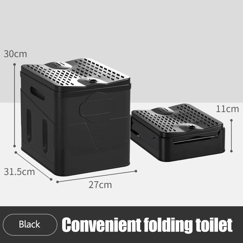 Movable Toilet Portable Multifunction Bedpan Strong Bearing Capacity Reusable Trash Can Self-driving Travel Supplies