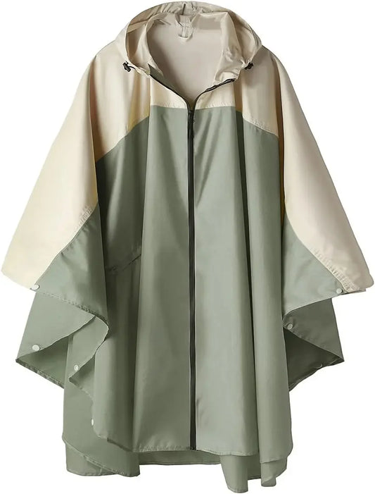 Men's and women's raincoats, hooded waterproof raincoats, suitable for adult women