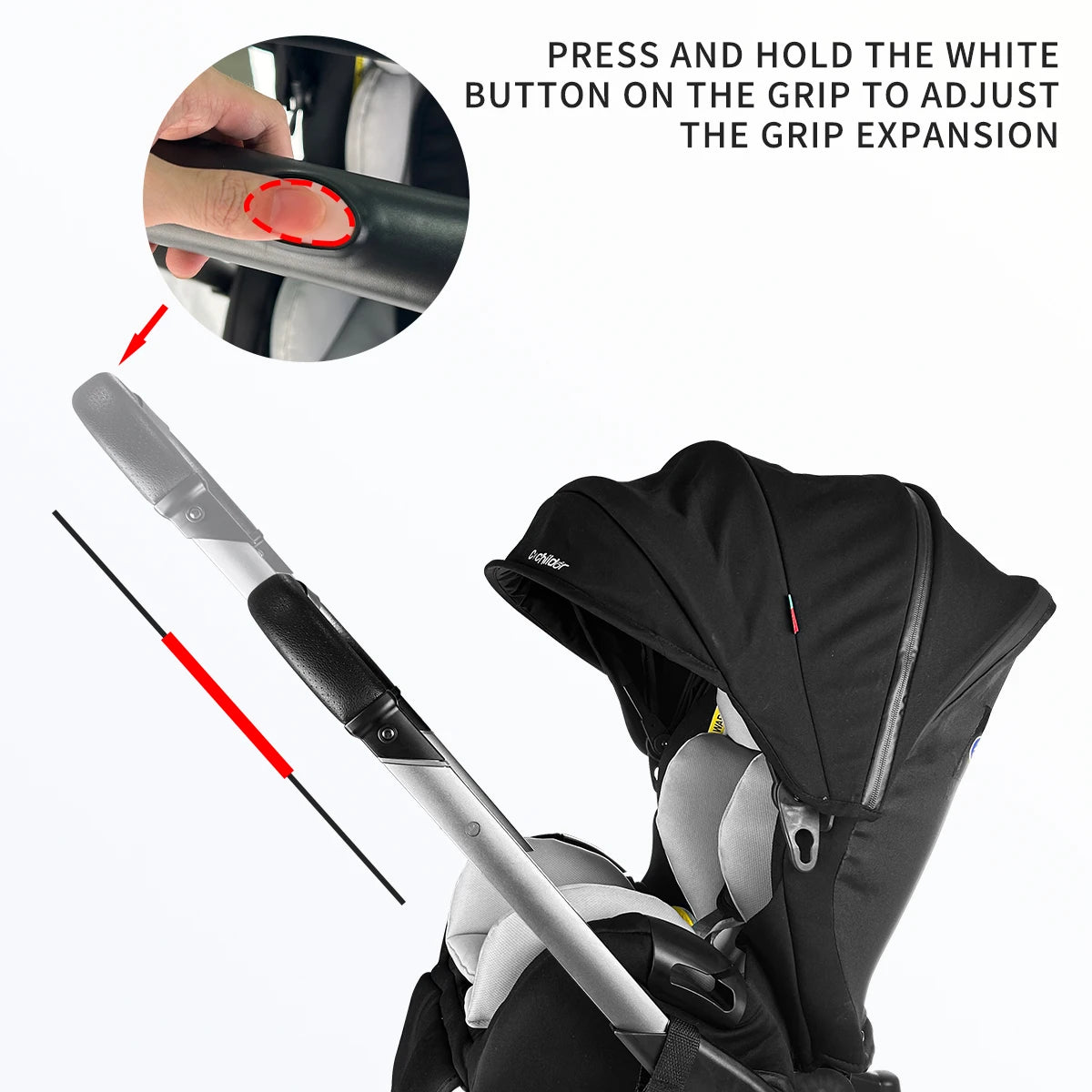 Newborn travel car, lightweight and foldable, adjustable handle, can be pushed in both directions, Can Be Used As A Mother's Da