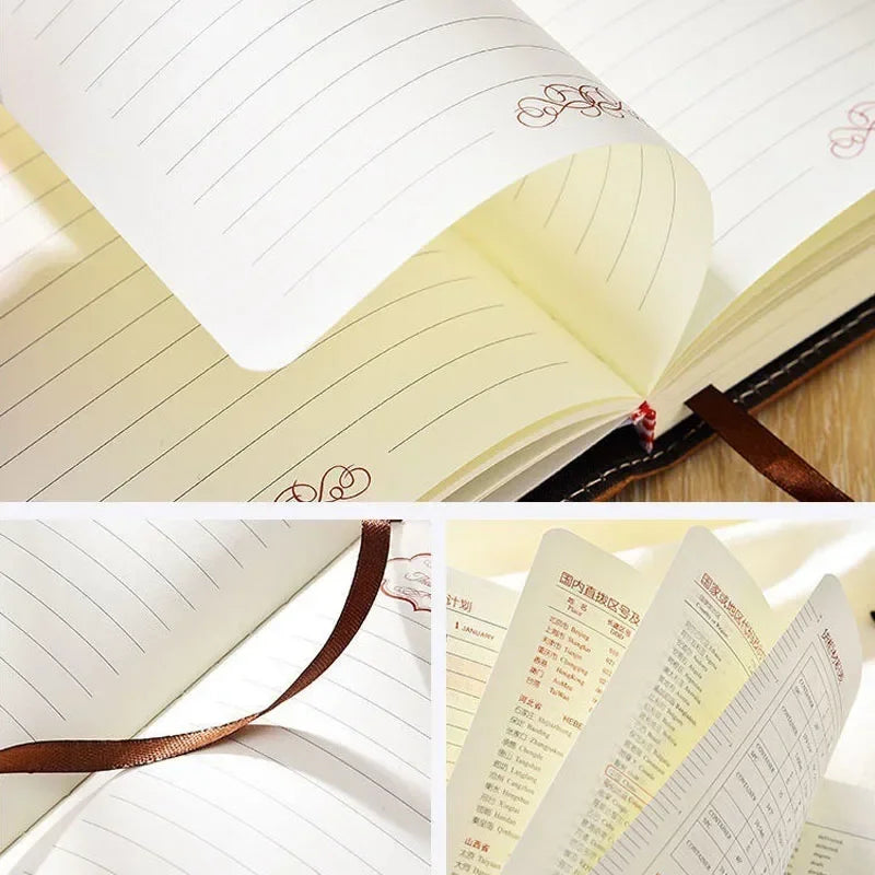 A5  Retro Password Book with Lock Diary Thickened Creative Hand Ledger Student Notepad Stationery Notebook Binder