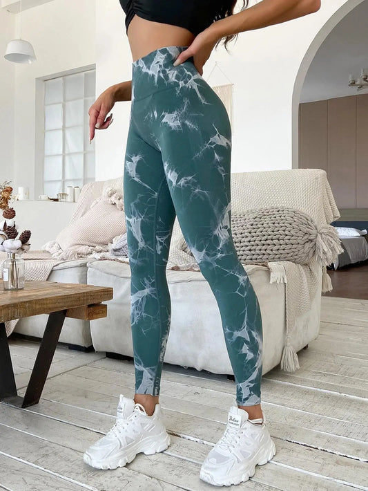 Women Leggings High Waist Tummy Control Yoga Pants Seamless Peach Hip-Lifting Sport Leggings for Fitness Dark Green L