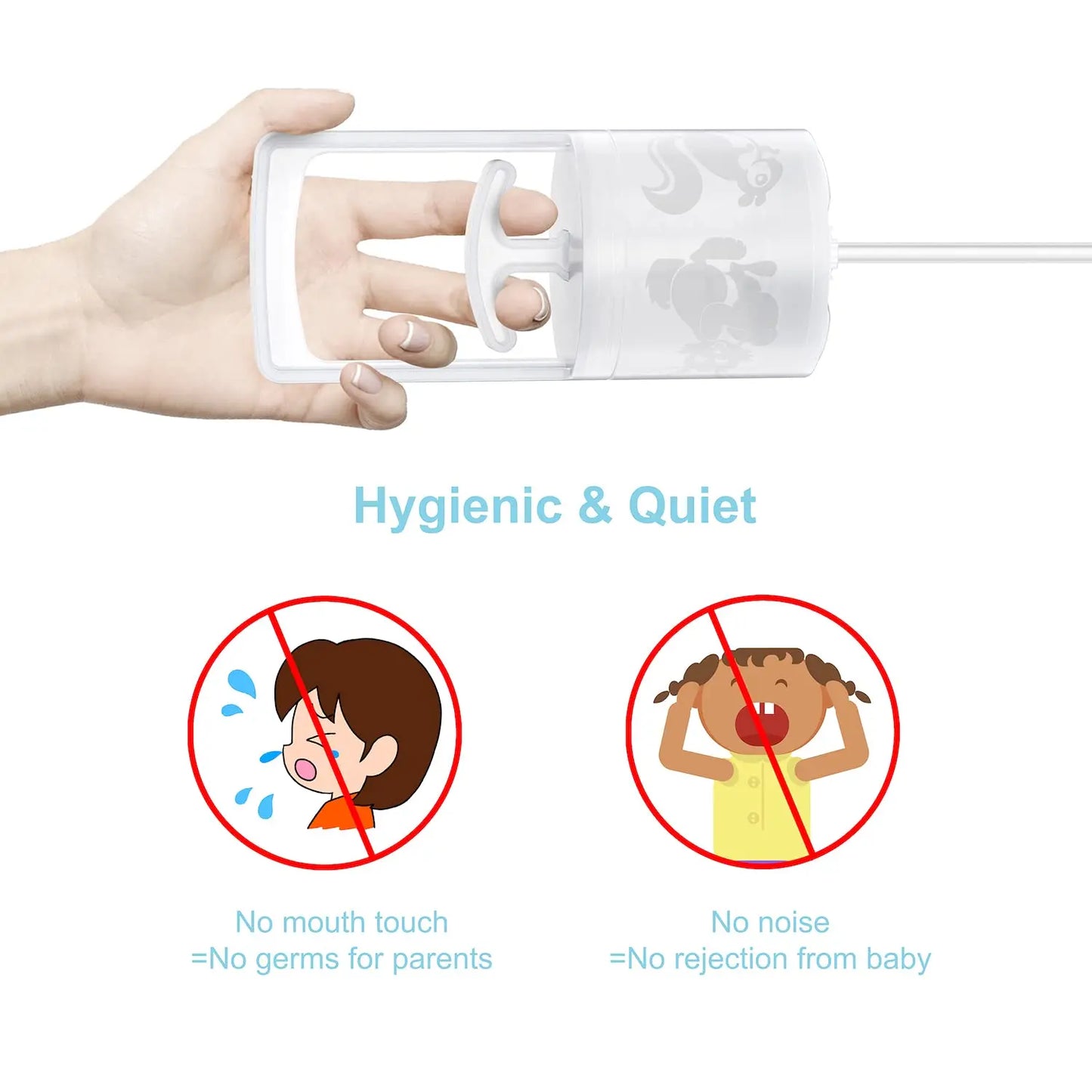 Baby Nasal Aspirator Professional Quiet Manual Nose Suctioners Nasal Irrigator Clear Clogged Passages&Boogers Baby Nose Washing