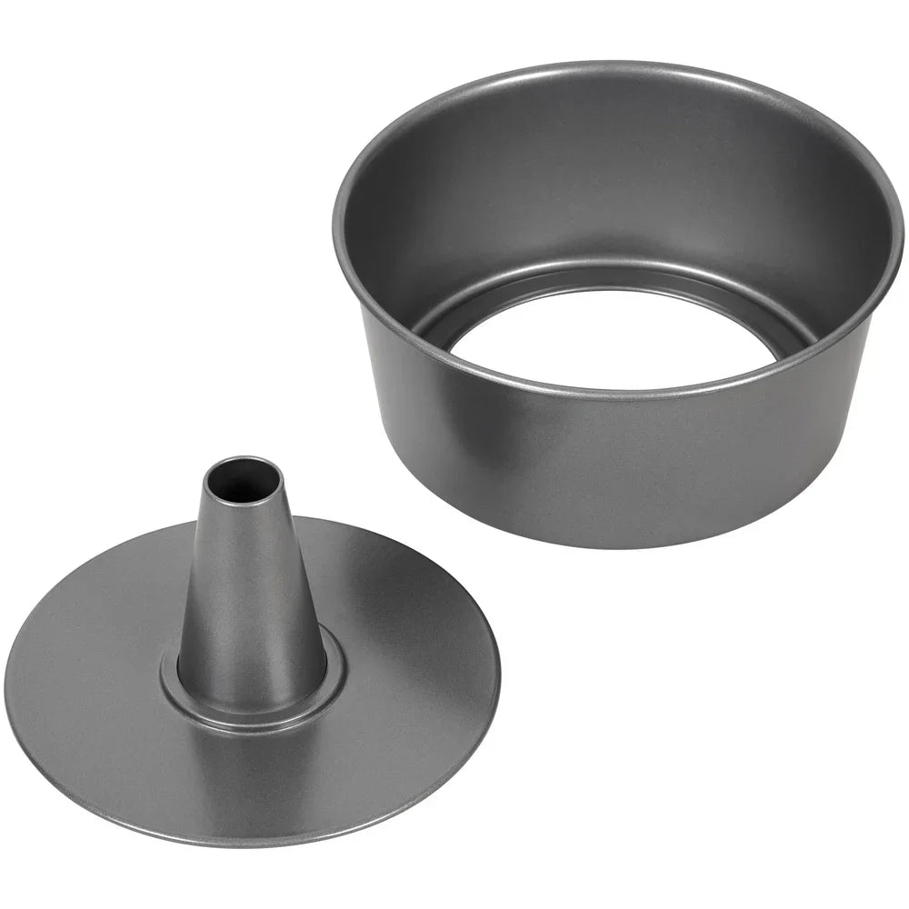 Non-Stick Angel Food Cake Pan 9.5in Fluted Tube Baking Pan Durable Cold-Rolled Steel Easy Release Scratch Resistant Oven Safe