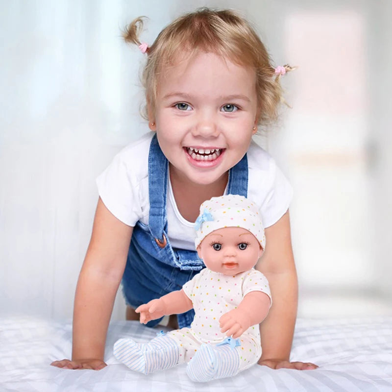 12Inch/30CM Baby Doll Cute Spot Shaped Pajamas Soft Washable Clothes Lifelike Playmate Cuddle Reborn Doll Kids Toy Girls Gift