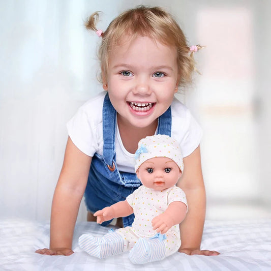 12Inch/30CM Baby Doll Cute Spot Shaped Pajamas Soft Washable Clothes Lifelike Playmate Cuddle Reborn Doll Kids Toy Girls Gift