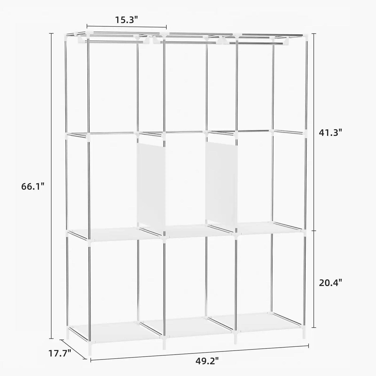 Space-Saving Portable Closet Organizer,Adjustable Storage Rack for Small Spaces, Easy Assembly, Durable and Multi-Functional