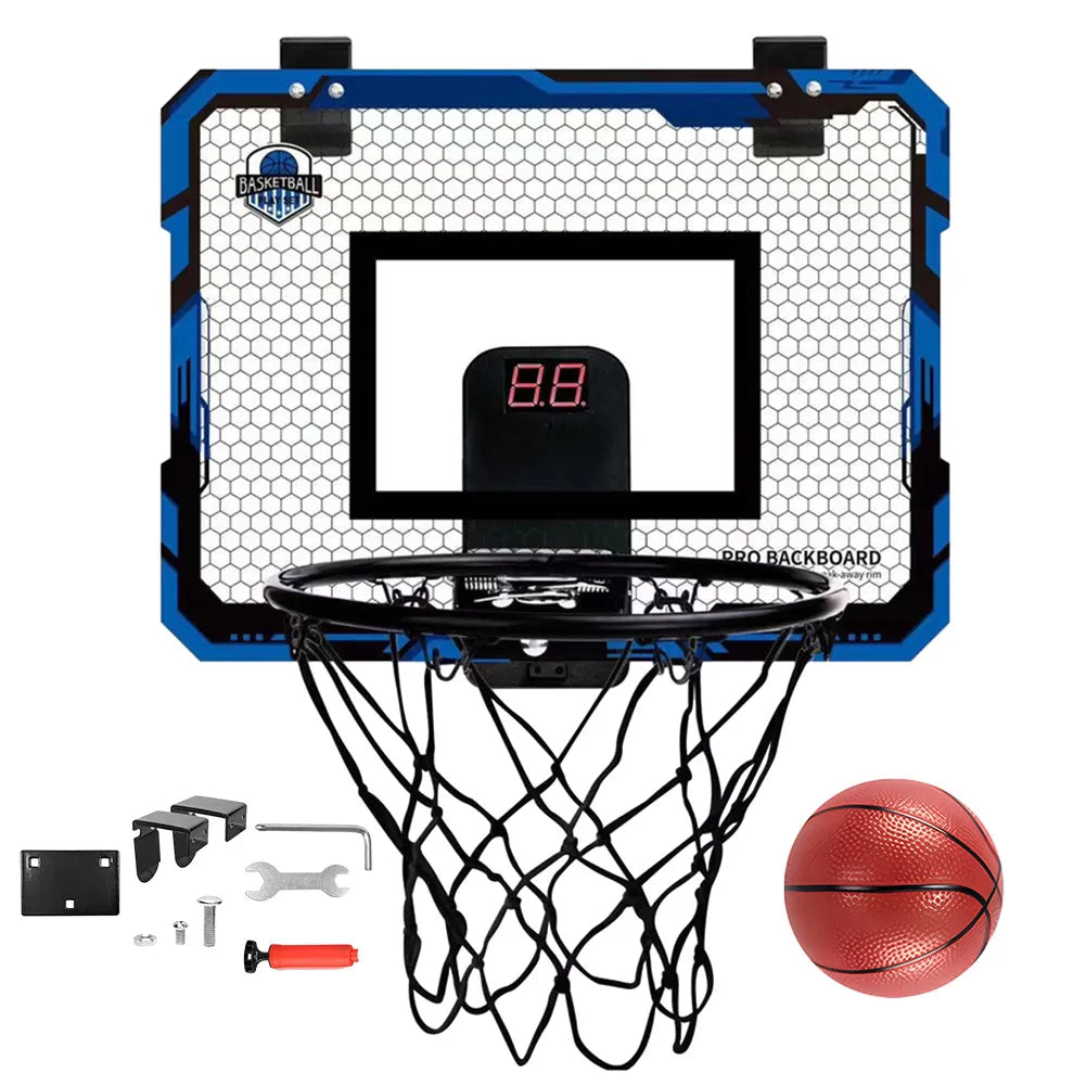 Kids Mini Basketball Hoop With Electronic Scoreboard Ball Sport Backboard Outdoor Indoor Excersise Accessory Funny Game To ys ﻿
