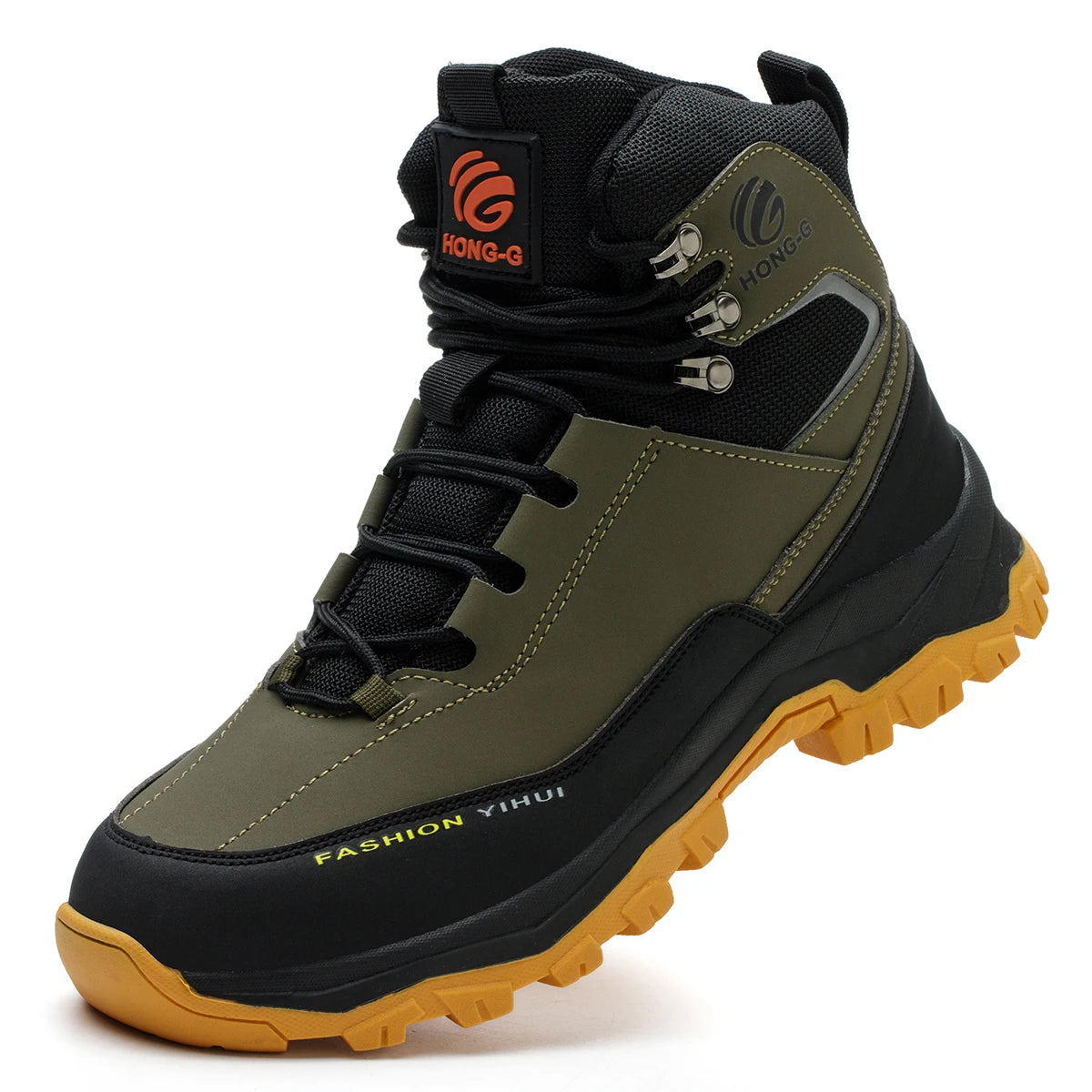 Mens Work Boots Steel Toe Safety Sneakers with Metatarsal Guard Slip-Resistant Puncture-Resistant Sole for Warehouse & Delivery