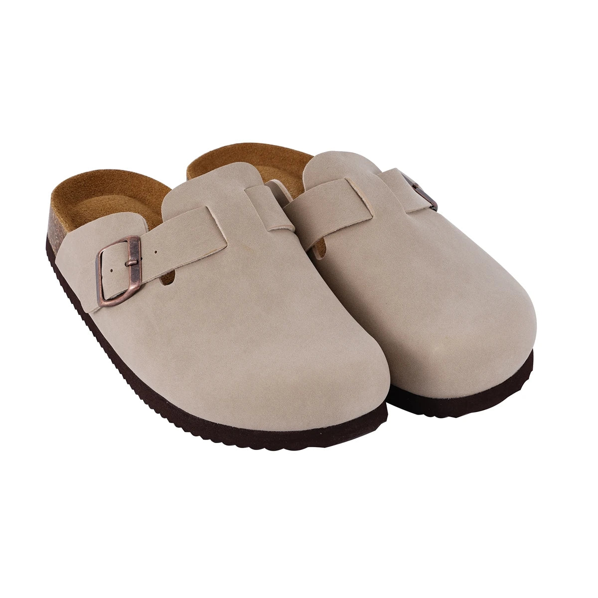 SUFU hot Sales Cork Mules Slippers For Women Fashion Leather Clogs Shoes Classic Cork Antislip Outdoor Slippers