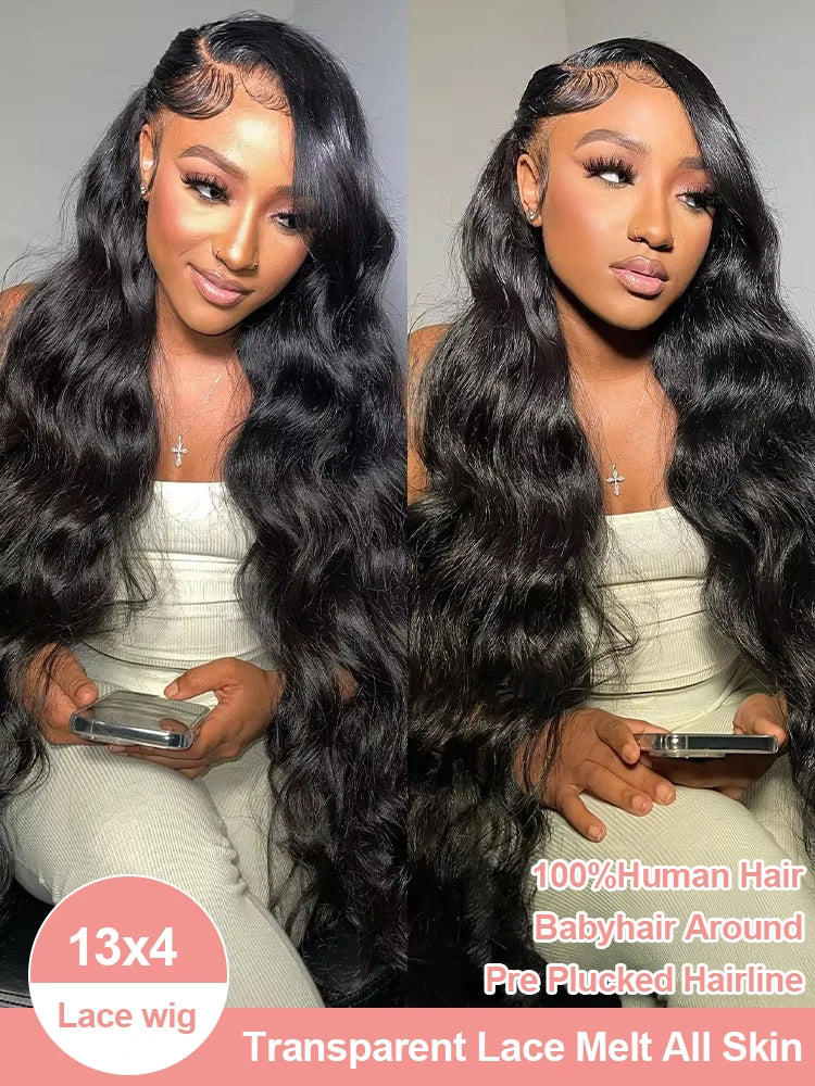 36 40 Inch 13x6 Hd Lace Frontal Human Hair Wig 13x4 Body Wave Human Hair Wigs For Women Pre Plucked Lace Front Human Hair Wig ﻿