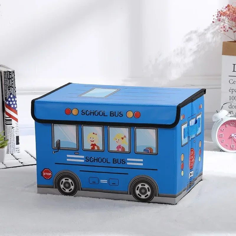 cartoon car storage box foldable clothes integral box non-woven film covered toy sundry storage box storage organizer