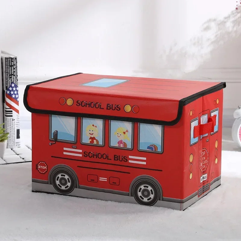 cartoon car storage box foldable clothes integral box non-woven film covered toy sundry storage box storage organizer