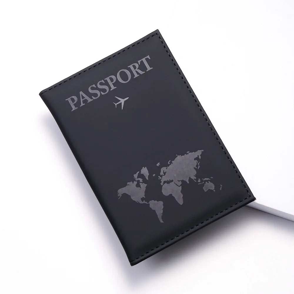 Women Men Vintage Business Passport Covers Holder Multi-Function ID Bank Card PU Leather Wallet Case Travel Accessories