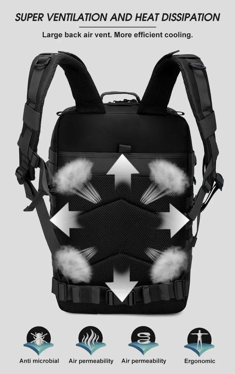 50LHigh capacity Fitness Backpack Hiking Backpack Outdoor Camping Hiking bag perfect for traveling, camping