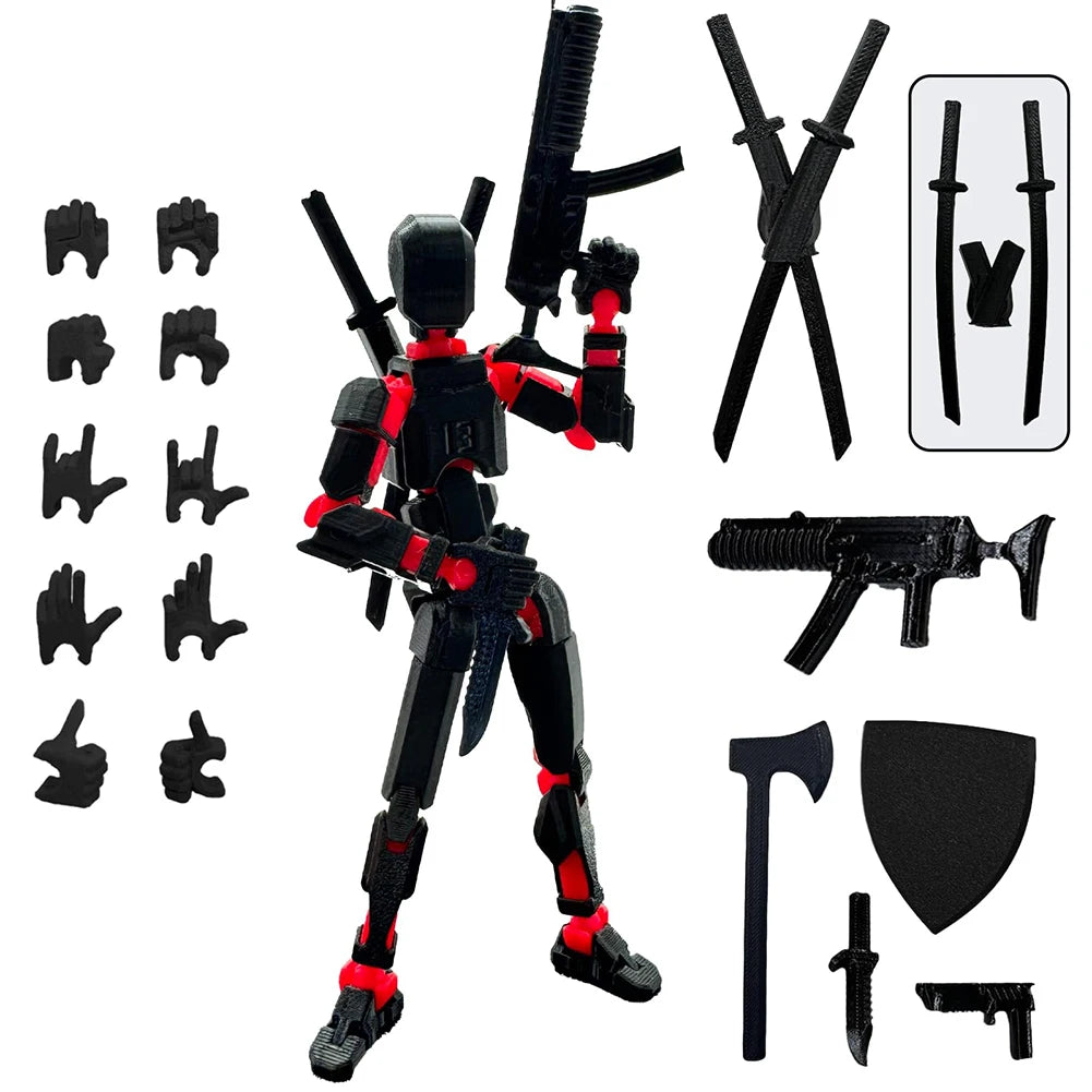 13 Robot Action Figure with Multiple Accessories Multi-Jointed Action Figures Action Figure Dummy Desk Decoration Gifts for Him