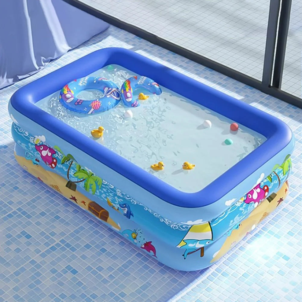 Inflatable Swimming Pool PVC Framed Swimming Pool Cartoon Pattern Baby Bath Bathtub for Summer Outdoor Indoor