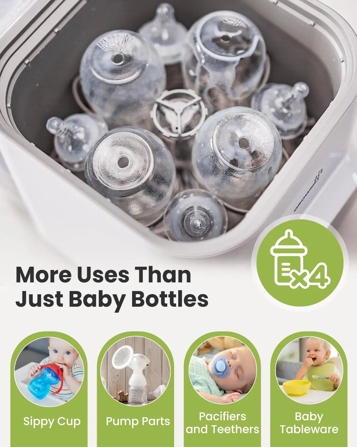 Bottle Washer | All-in-One Bottle Washer and Sterilizer and Dryer Baby Bottle Washer for Bottles, Pump Parts & Baby Essentials