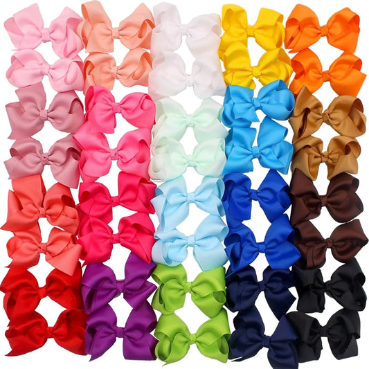40PCS 4.5 Inch Hair Bows for Girls Grosgrain Ribbon Toddler Hair Accessories with Alligator Clips for Baby Girls Toddlers Kids
