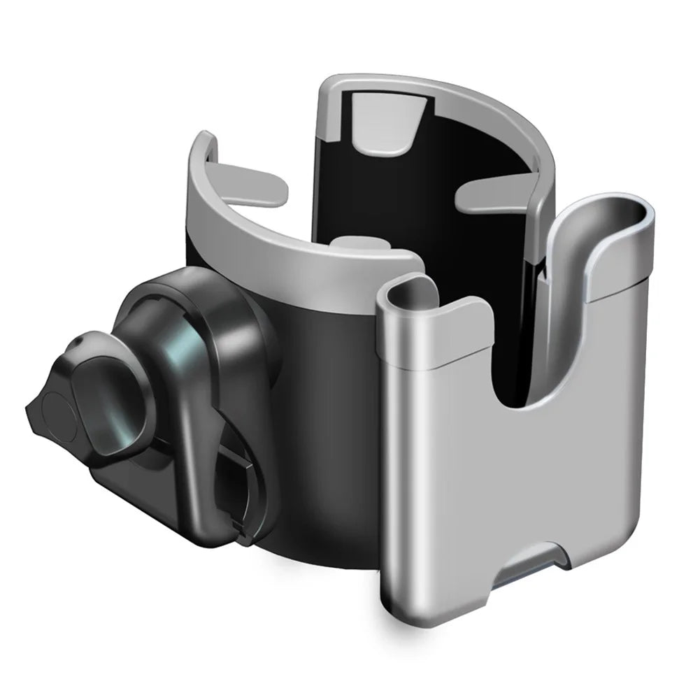 2 in 1 Stroller Cup Holder with Phone Holder Childrens Stroller Bottle Holders 360° Rotatable Cup Phone Holder Pram Accessories