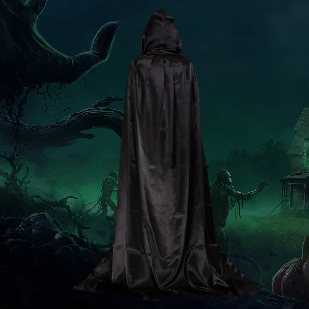 Halloween Capes Robe Long Hooded Halloween Costume Cloak Devil Demon Performance Costume for Children Adult for Halloween Party