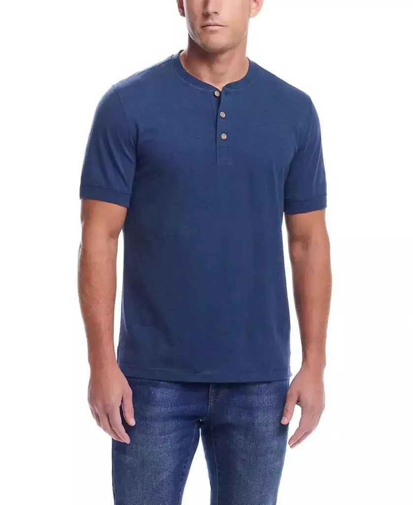 Weatherproof Vintage | Men's Short Sleeve Melange Henley Shirt