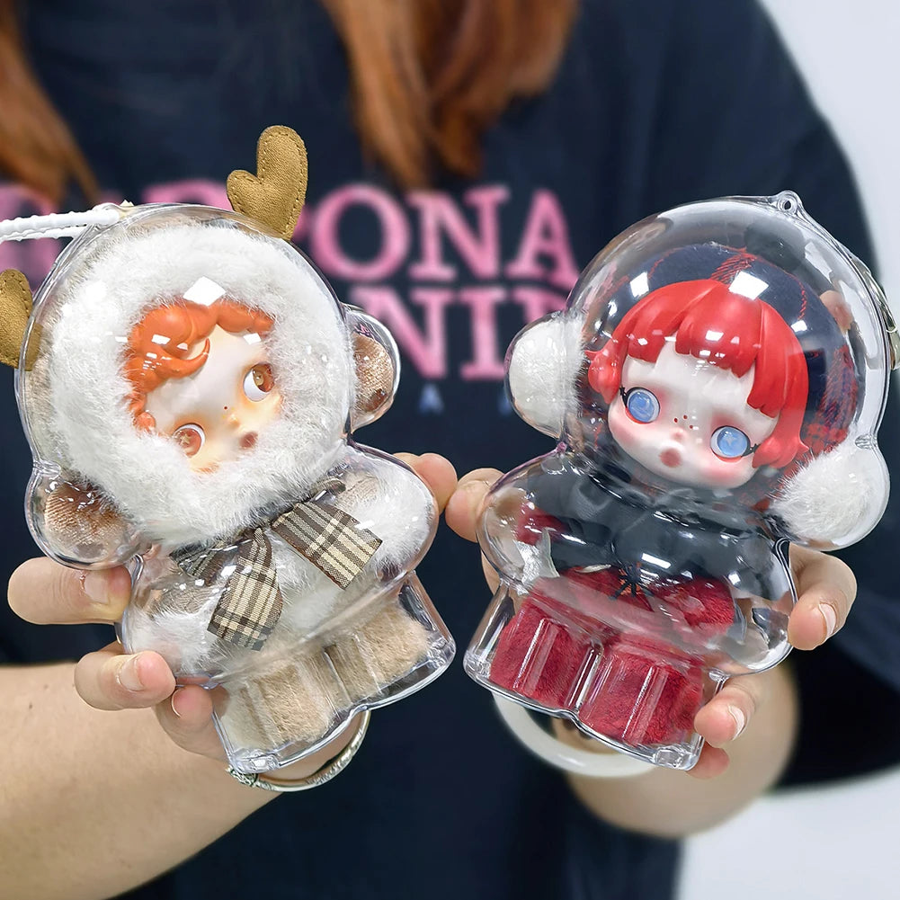 Transparent Protective Case Doll Dust Case Storage Case for Skull Panda Winter Movement for SP Doll