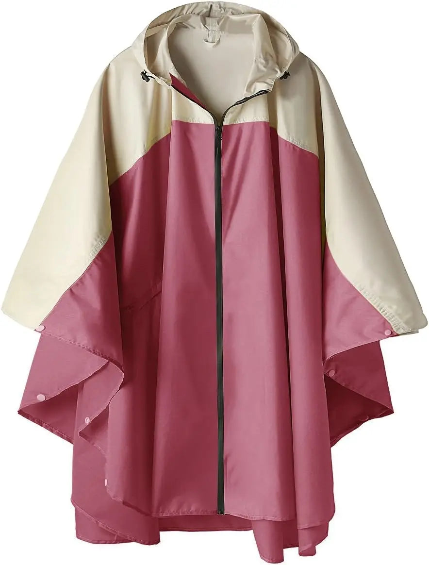 Men's and women's raincoats, hooded waterproof raincoats, suitable for adult women