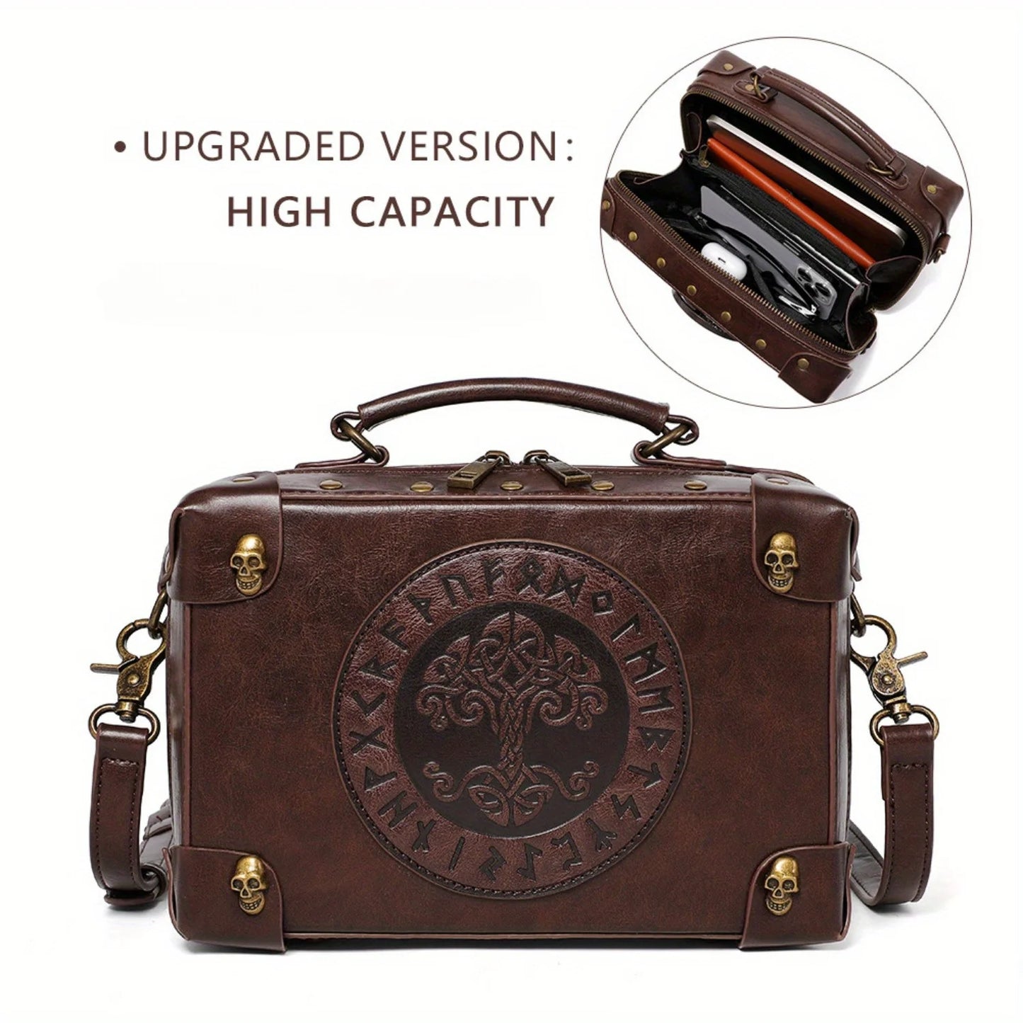 2025 New punk retro style women's shoulder bag, fashionable casual satchel bag clock bag, suitable for daily use