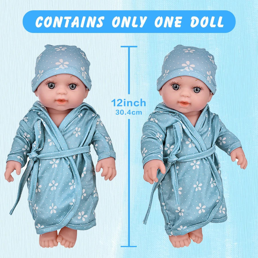 12Inch/30cm Bathrobe Newborn Baby Doll New Style Simulation Real Doll for Girls Photography Props Born Dolls Toy Kids Best Gift