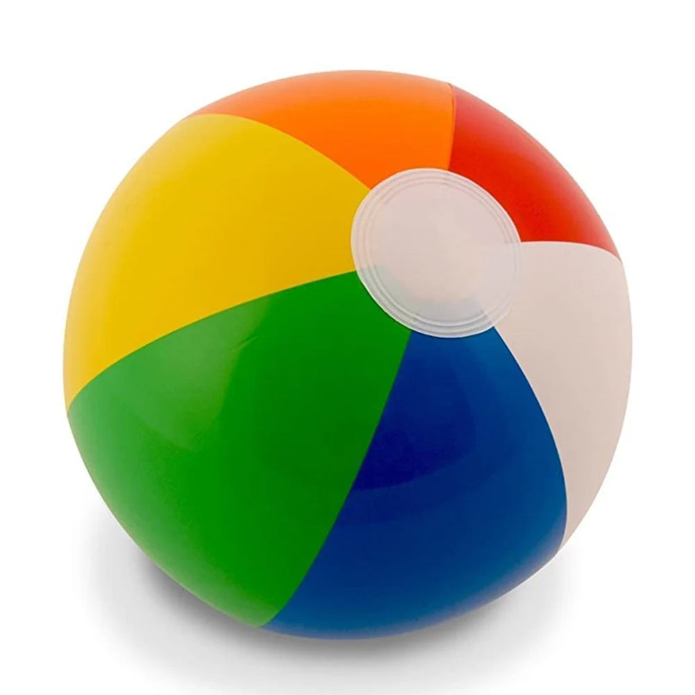 Inflatable Beach Ball Swimming Pool Play Balloon Rainbow Color Summer Water Toy Birthday Pool Party Favor for 3+ Kid Boys Girls