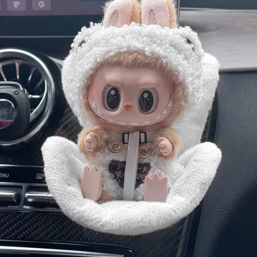 Car Ventilation Safety Seat Soft Kawaii Doll Seat Car Ornament Doll Safety Seat Car Interior Decoration for 17cm Cute Doll