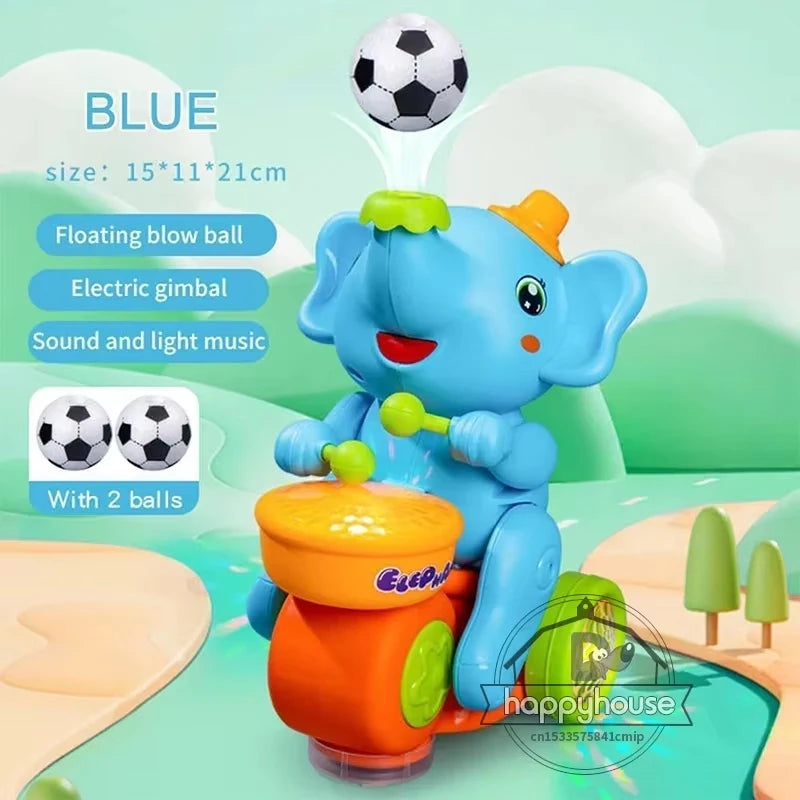 Musical Walking Elephant Drummer Toy, Children's Musical Walking Elephant Toy, LED Musical Elephant Lighting up Singing Toy Kids